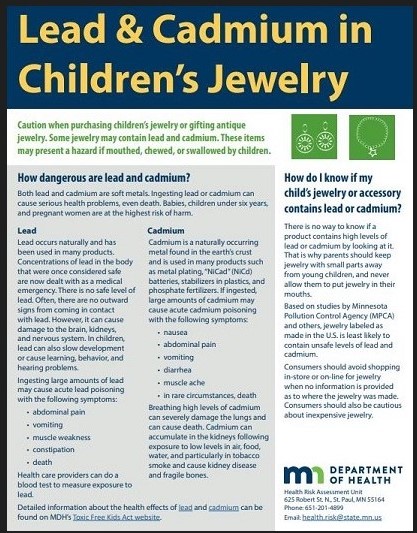 Lead & Cadmium in Children's Jewelry