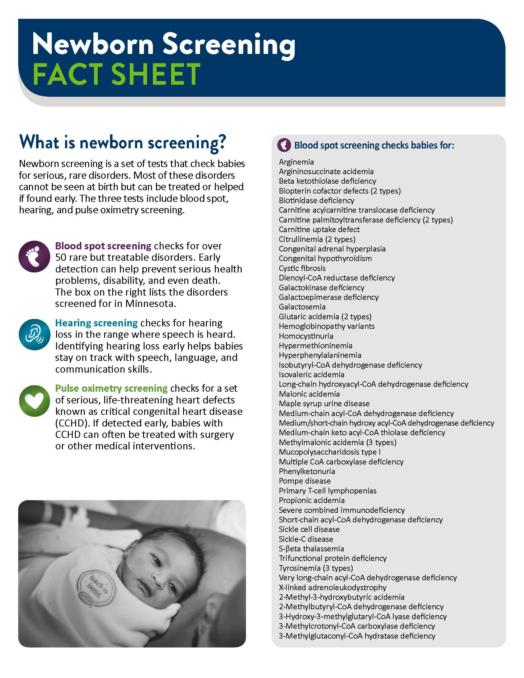 Minnesota Newborn Screening Fact Sheet