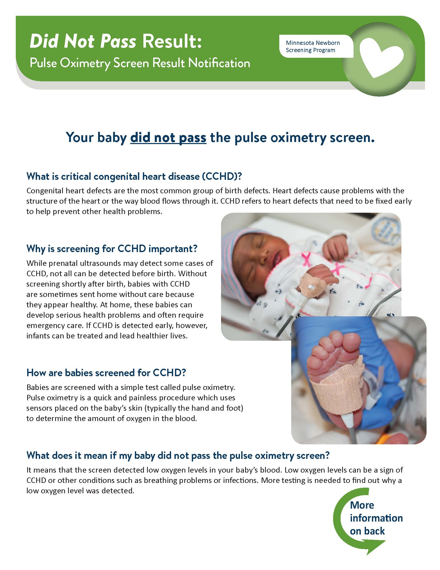 Newborn Pulse Oximetry Screening Did Not Pass Result Notification